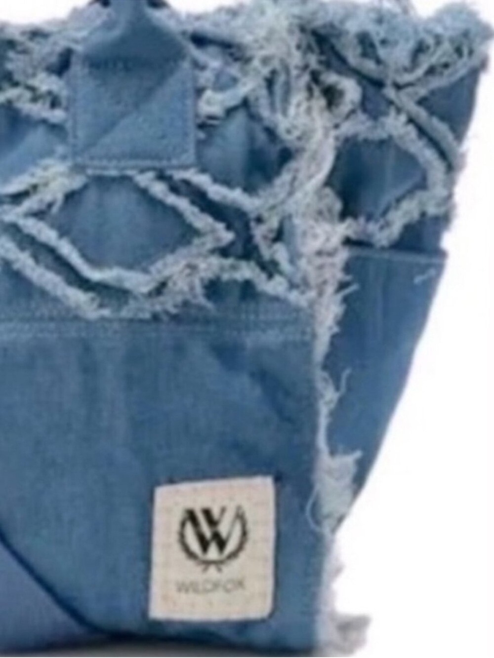 WILDFOX Frayed Denim Bag NWT - Picture 3 of 4